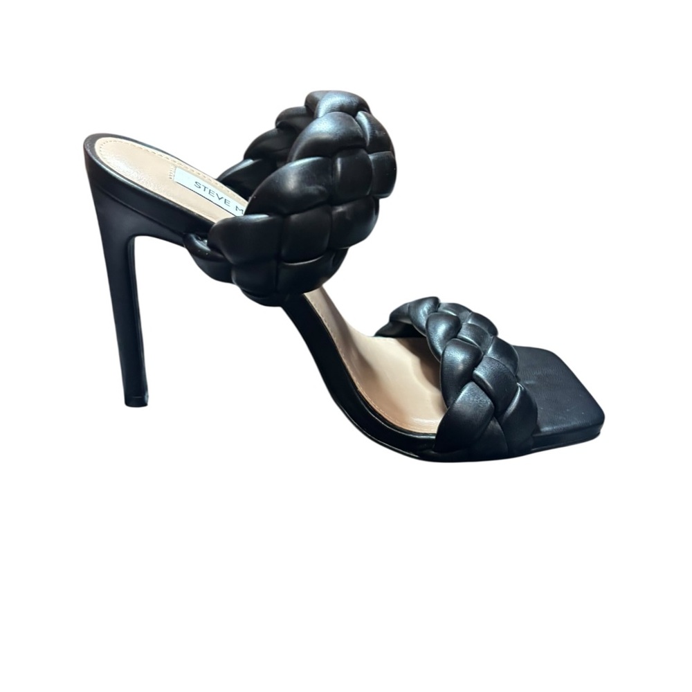 Steve Madden Black Braided Heels KENLEY